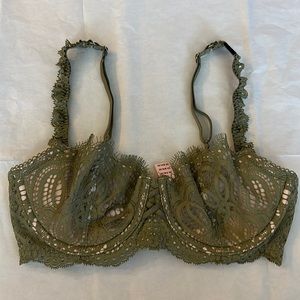 Olive Green Lace Underwire Bra - Brand